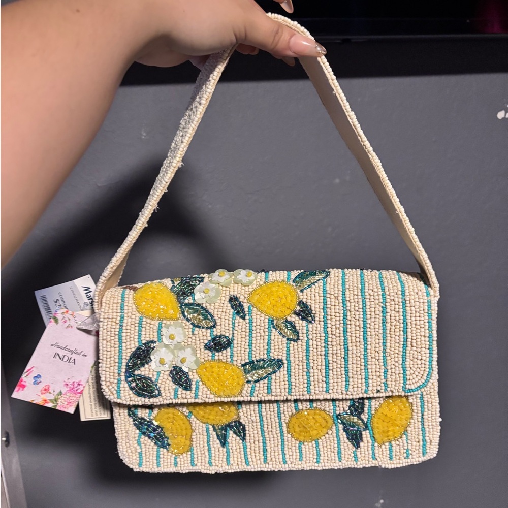 Marshalls Beaded Lemon Design Shoulder Bag